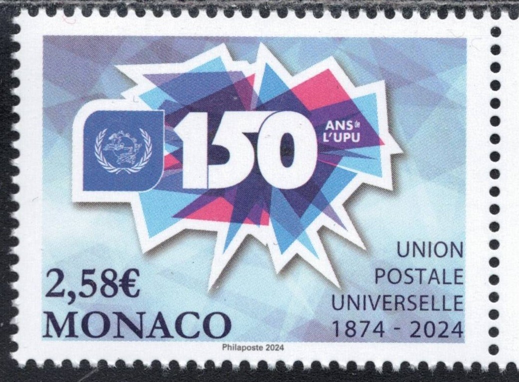 2024 Monaco 150 Years Universal Postal Union UPU MNH