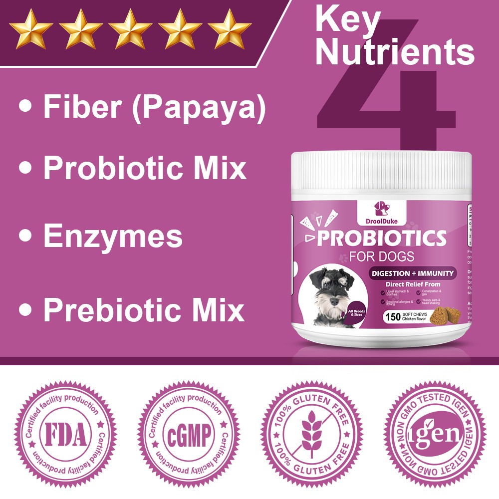 Probiotics for Dogs Soft Chews for Seasonal Allergies, Gut, and Digestive Health