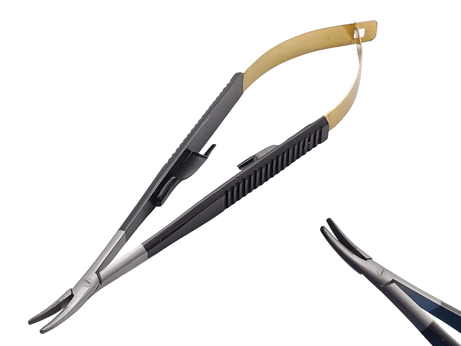 Castroviejo 5.5 inches Micro Needle Holder Driver With TC Curved ARTMAN