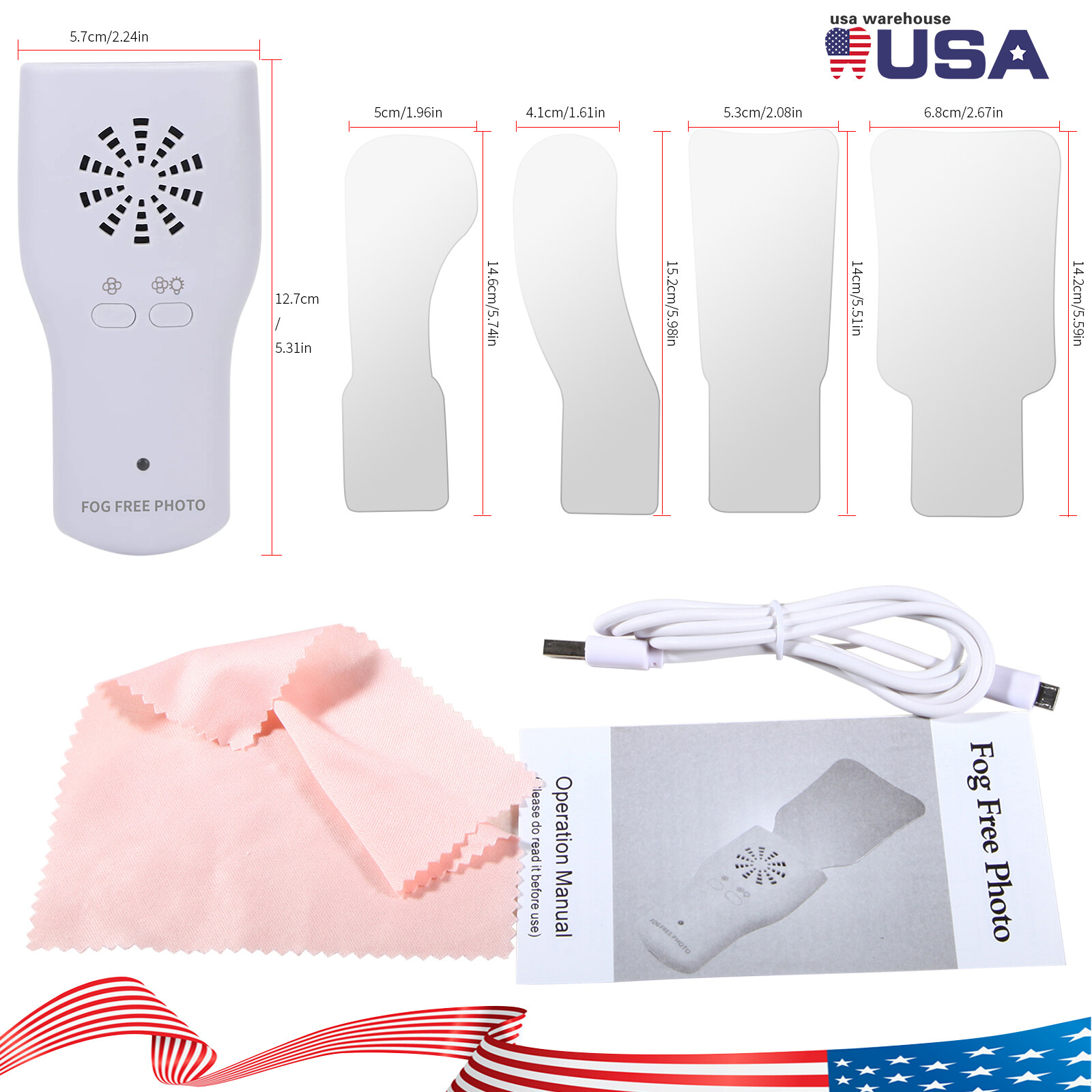 Dental Occlusal Mirror Fog Free LED Intra Oral Photo System 4 Mirror Anti-Fog ns