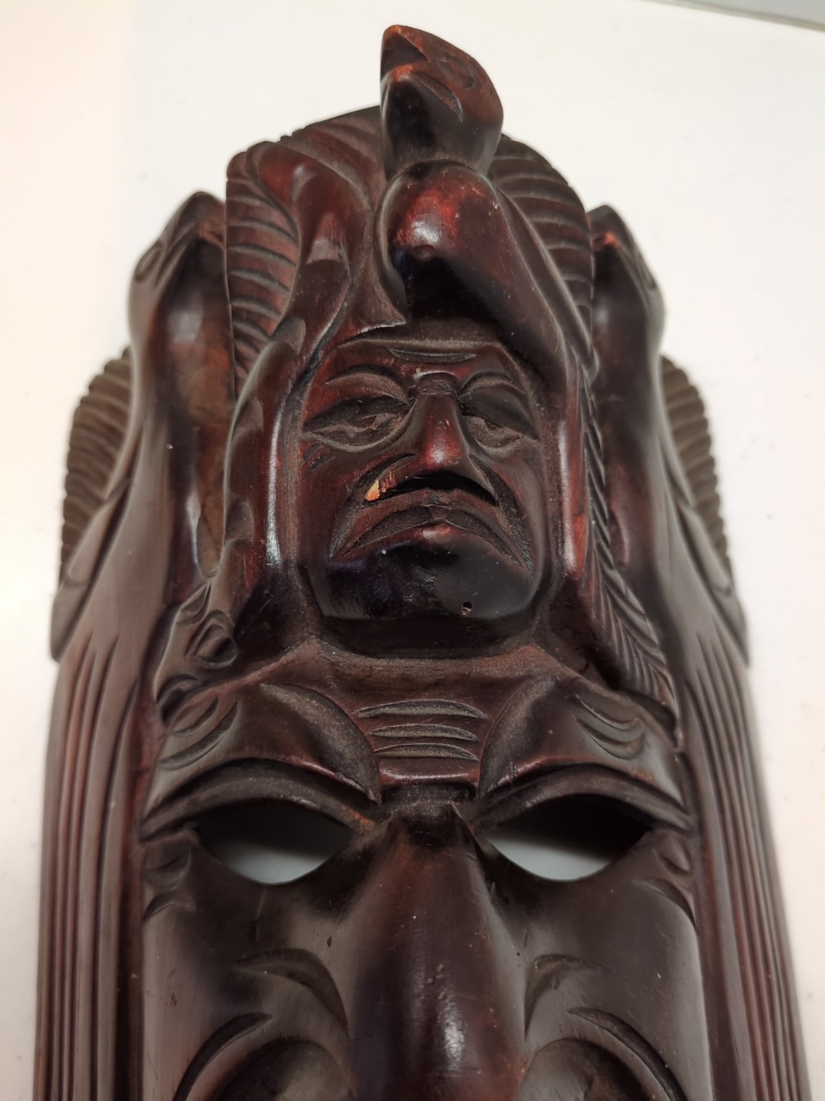 Sacred Quetzal Wooden Mask/Guatemalan Mask/ Hand Carved/ Tikal Pyramids/Shamanic