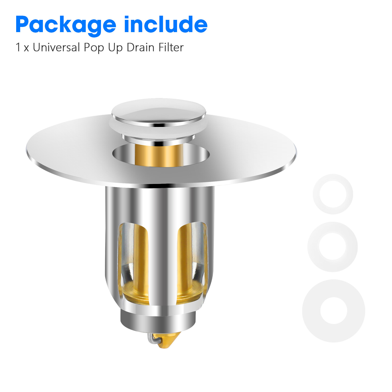 Universal Bathroom Sink Plug Stopper Pop-Up Drain Filter Wash Basin Core Bounce