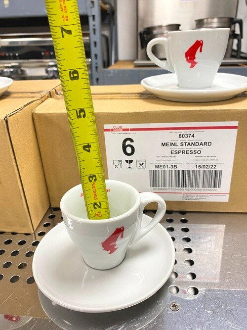 Espresso/ Julius Meinl White ME01-3B / Porcelain 6 Cups & 6 Plates Set / 2.9 Oz