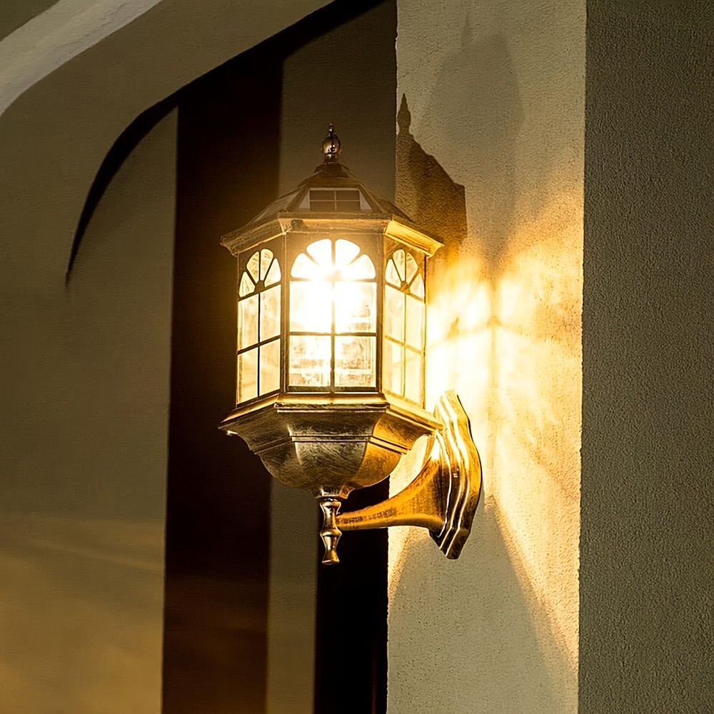 2PCS Solar Wall Lantern Light Dusk To Dawn LED Sconce Lamp Porch Outdoor Lamp