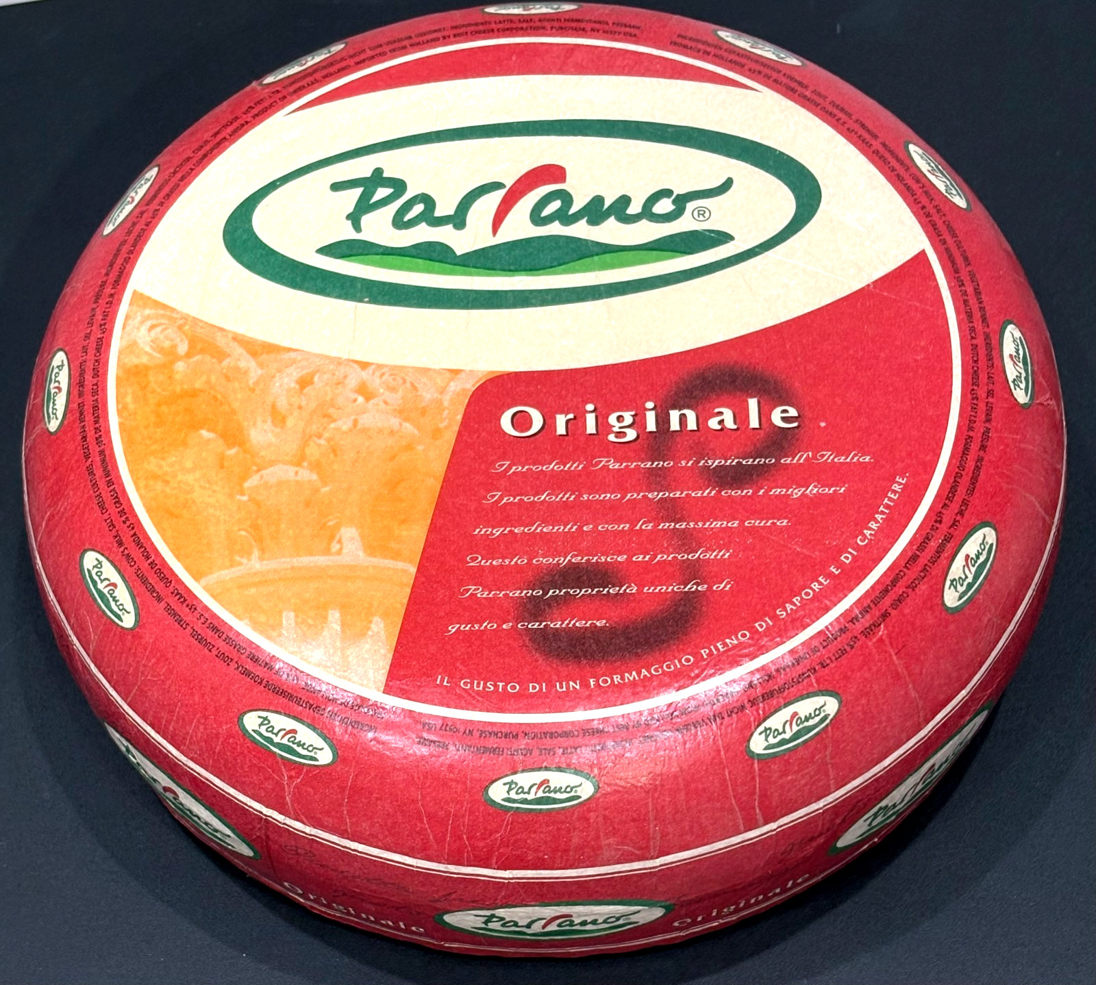 ⭐NICE!!!⭐ RARE PARRANO CHEESE WHEEL PLASTIC STORE DISPLAY ADVERTISING PROP BOSKA
