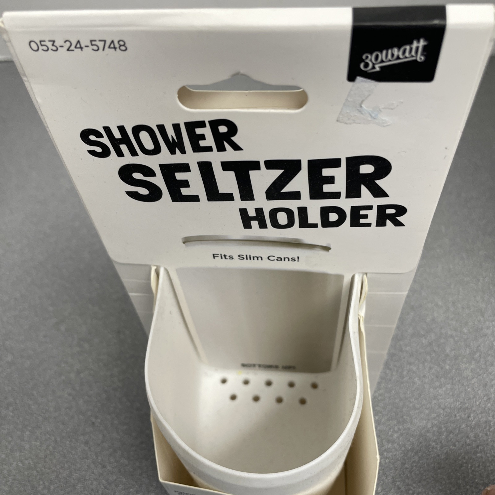 30 Watt Shower Seltzer Drink Holder - White - Fits Slim Cans