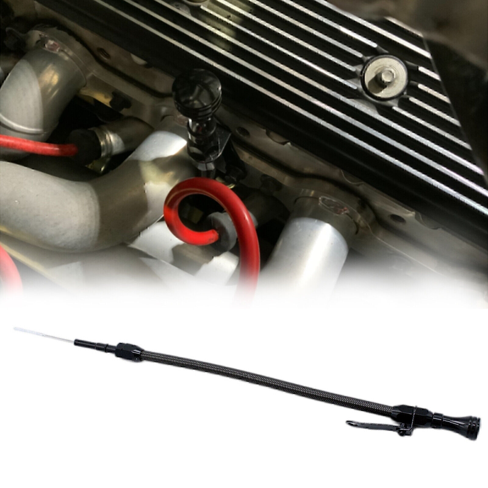 Black Stainless Flexible Oil Dipstick for LS LSX LS1 LS2 LS6 4.8 5.7 6.0 6.2L