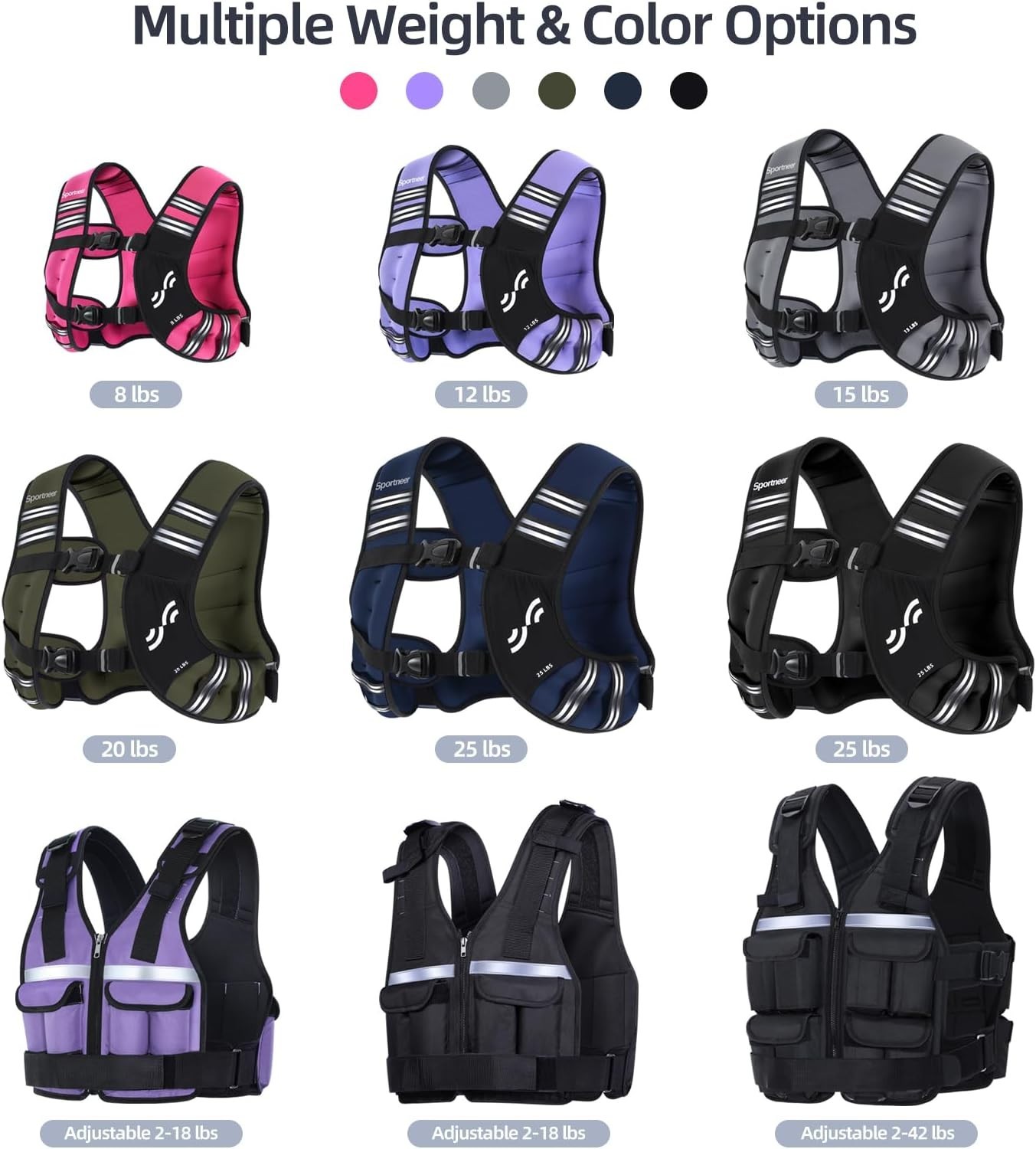 Weighted Vest Woman: 8lb/12lb/15lb/20lb/25lb Weight Vest for Walking with Pho...