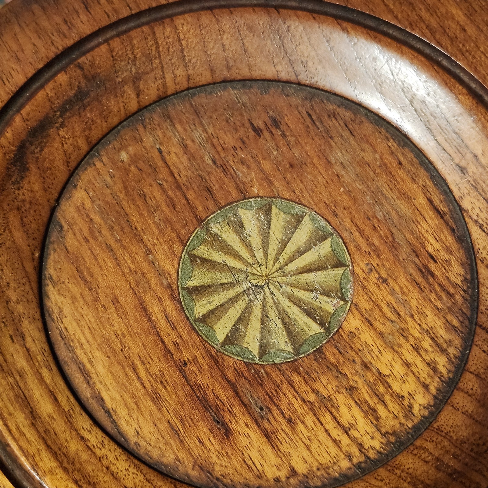 Antique Vintage Edwardian Wooden Inlaid Details Folding Cake Muffin Stand 32"