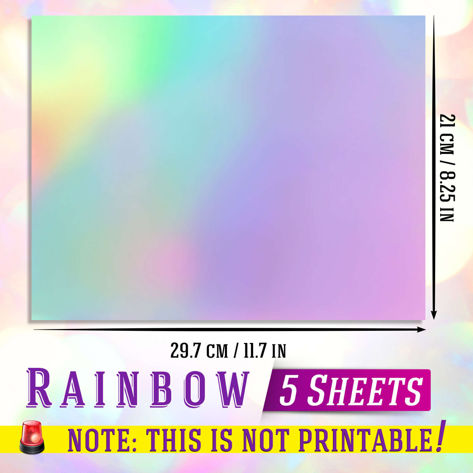 20PK Koala Holographic Clear Self-adhesive Laminting Sheets A4 Sticker Overlay