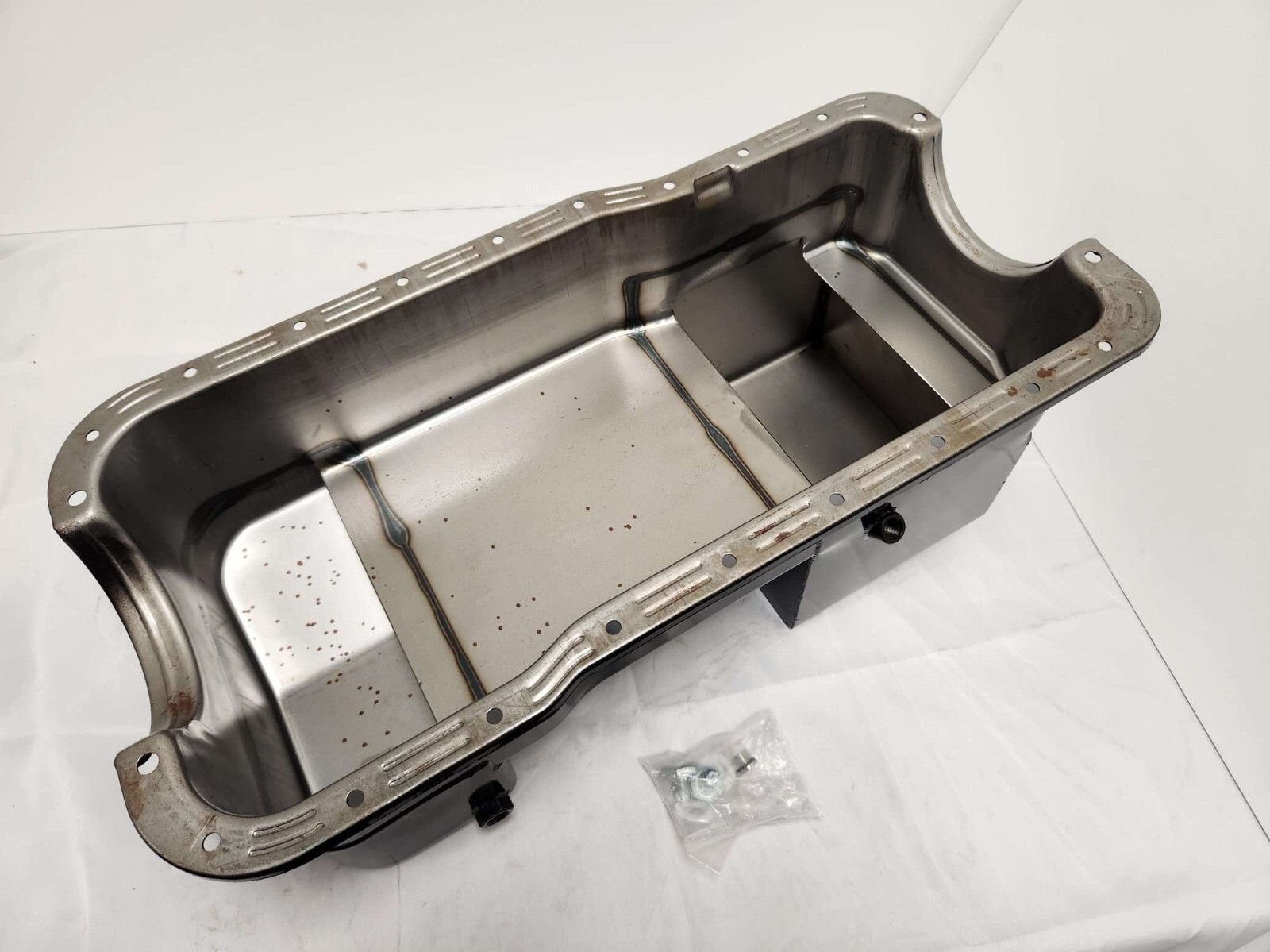 1979-1993 Fox Body Ford 7qt Dual Sump Black Drag Oil Pan Small Block 302W 5.0L