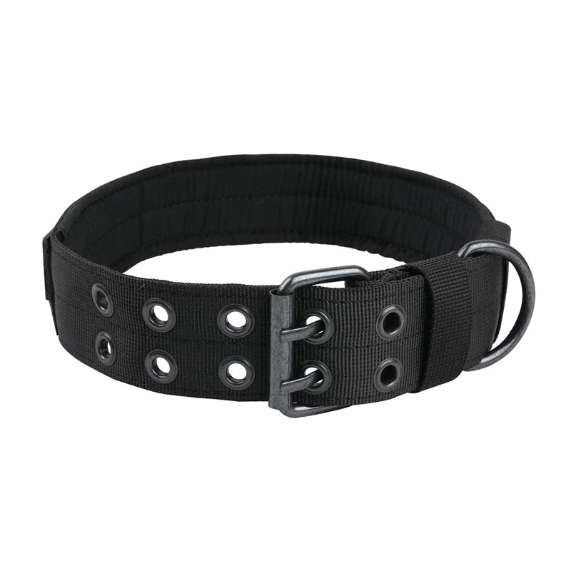 Tactical Heavy Duty Nylon Large Dog Collar K9 Military Metal Buckle Adjustable