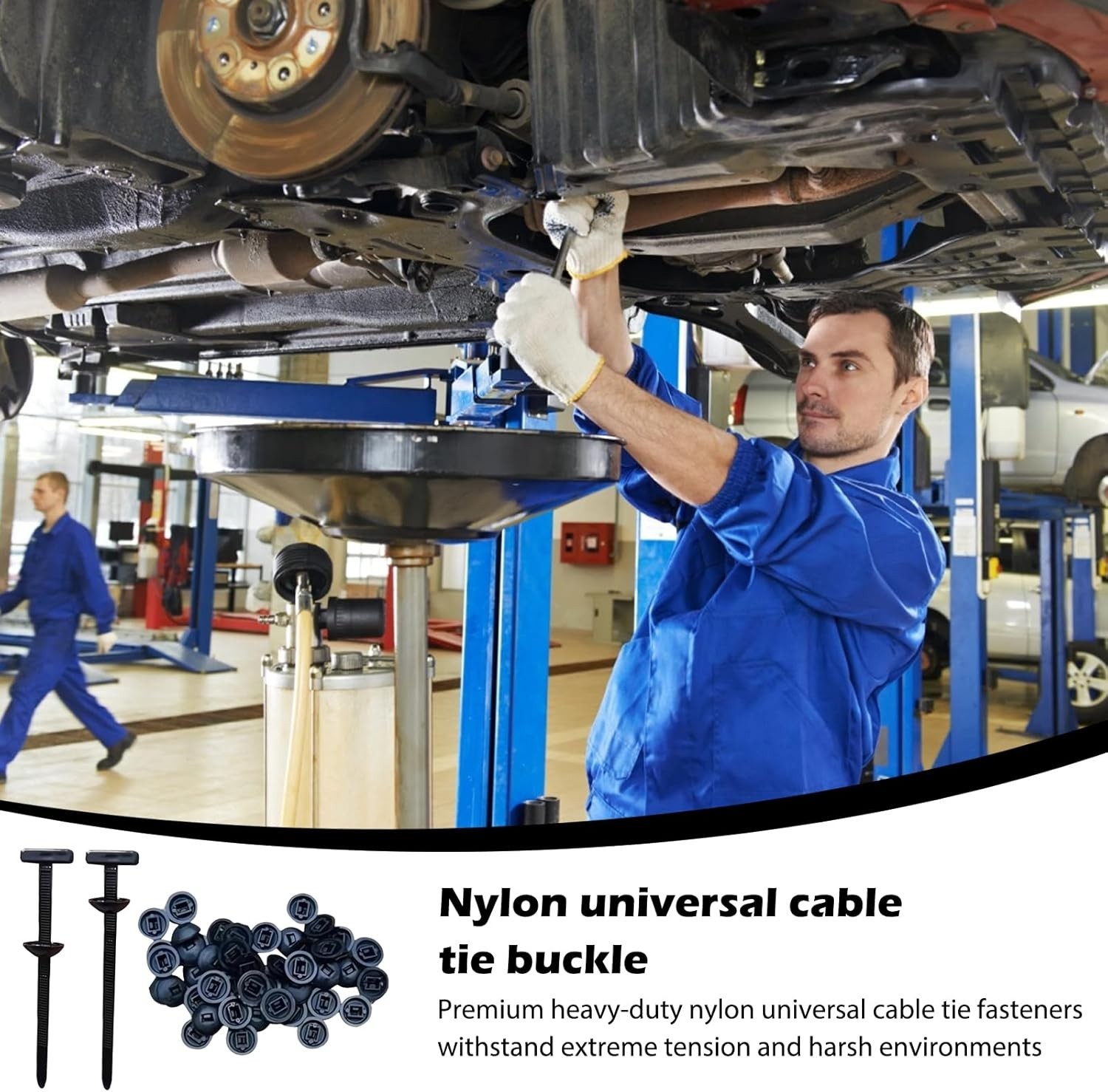 100 PCS Nylon Cable Tie Buckle,Heavy Duty Self-Locking Zip Ties Holder Universal