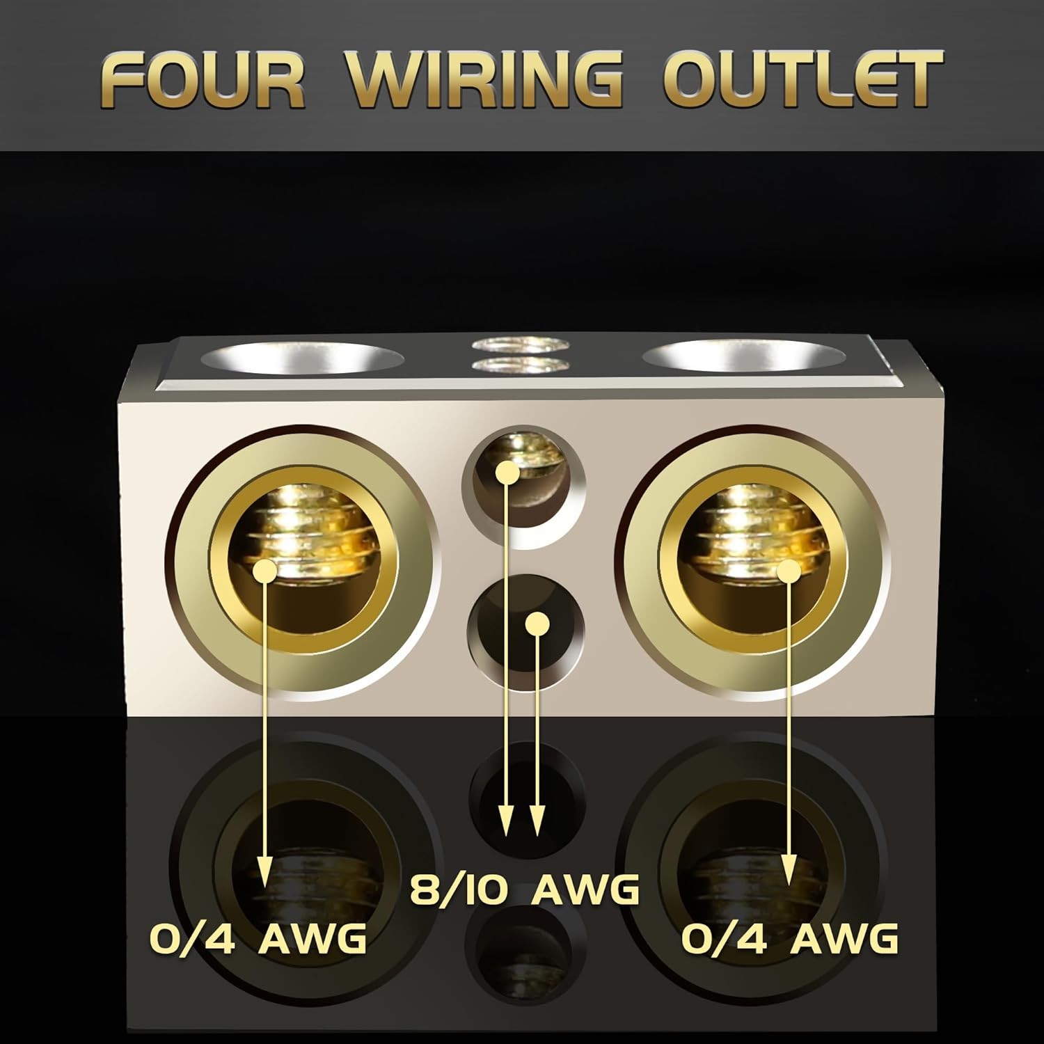 2X Car Battery Terminal Clamp Post 0/4/8/10 GA AWG Gauge Positive Negative Port