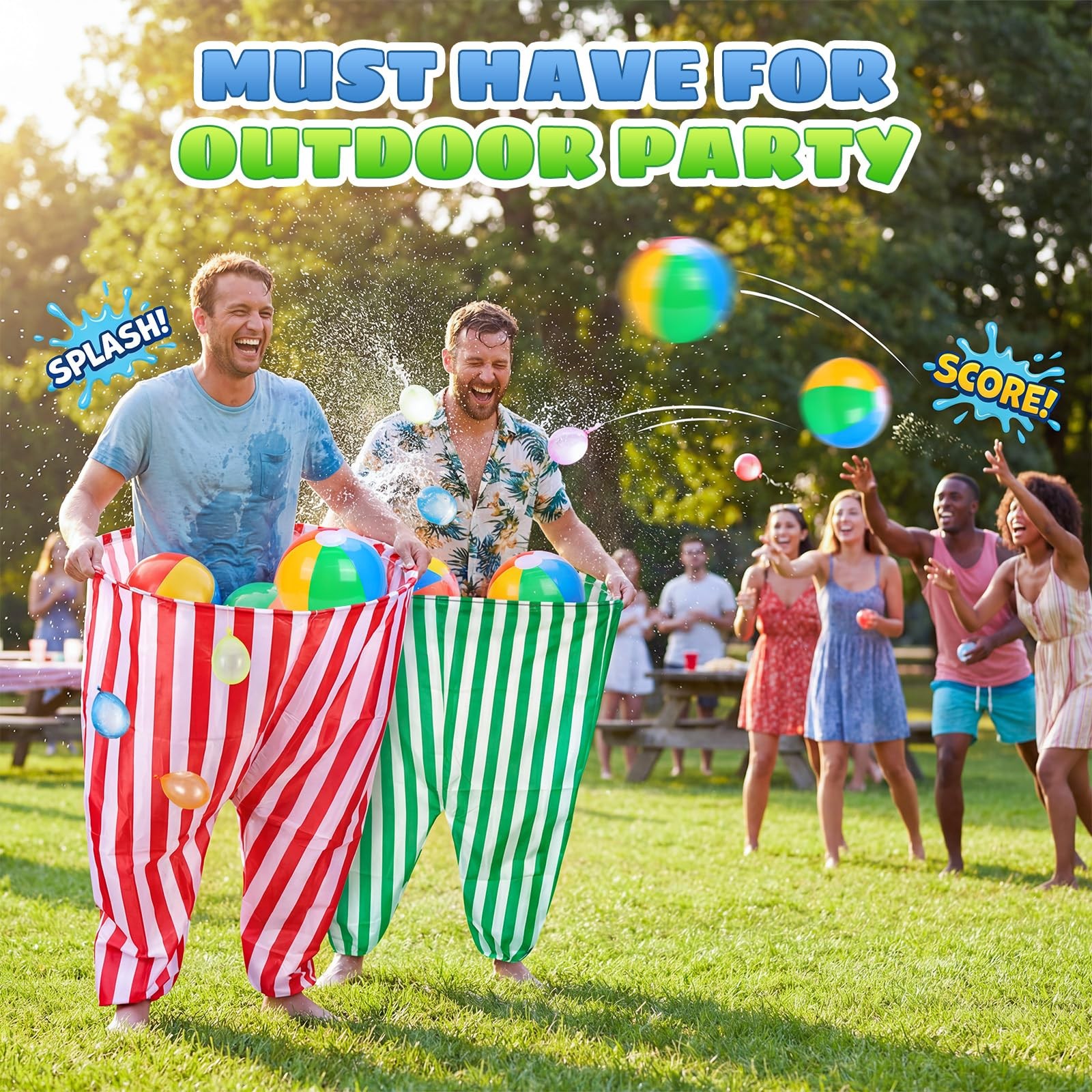 133 PCS Granny Pants Outdoor Game 2 Pack with 16 Balls, Granny Pants Yard Gam...