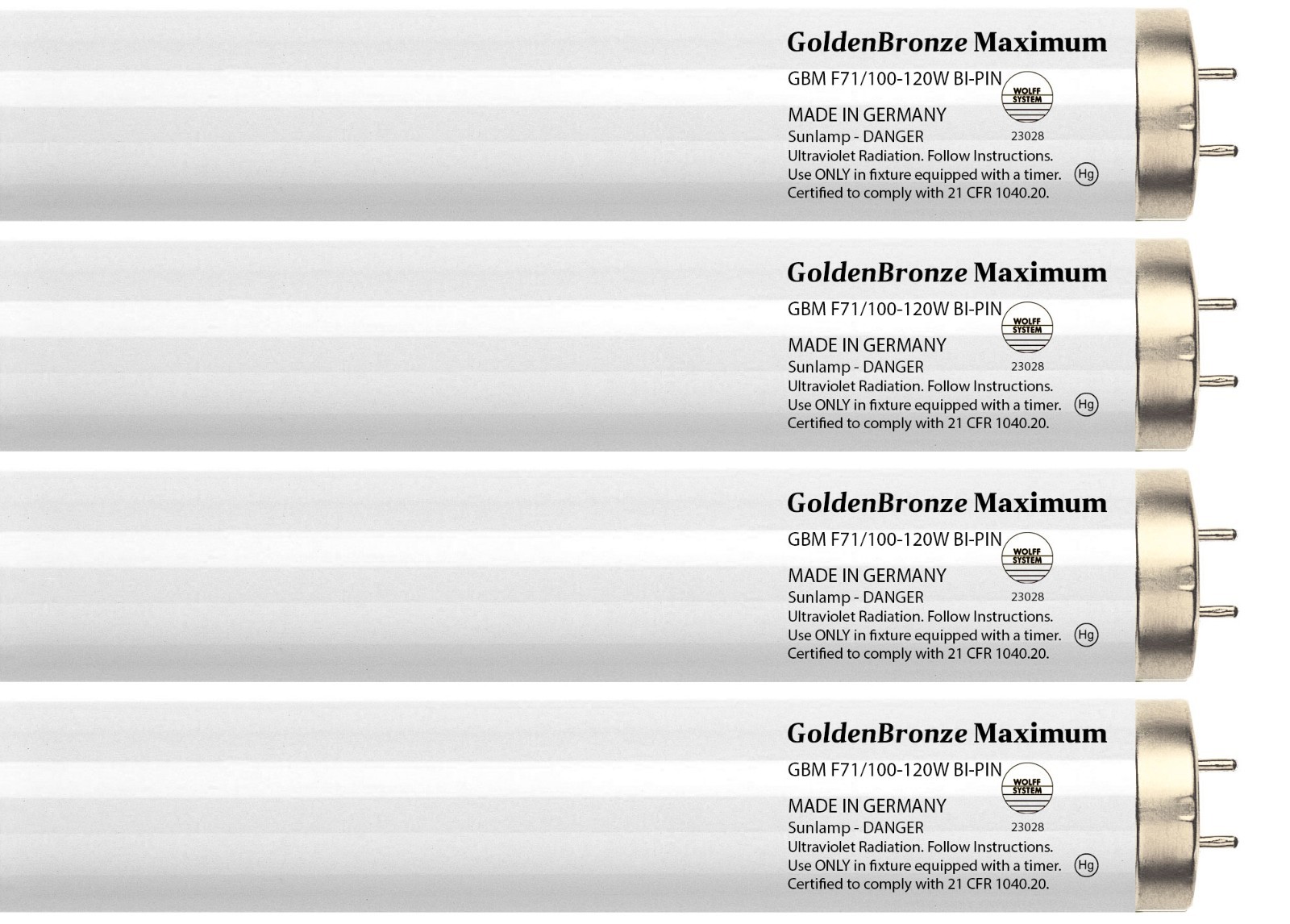 Wolff System GoldenBronze Maximum F71T12 100W Bipin Tanning Bulbs - Fast Color!