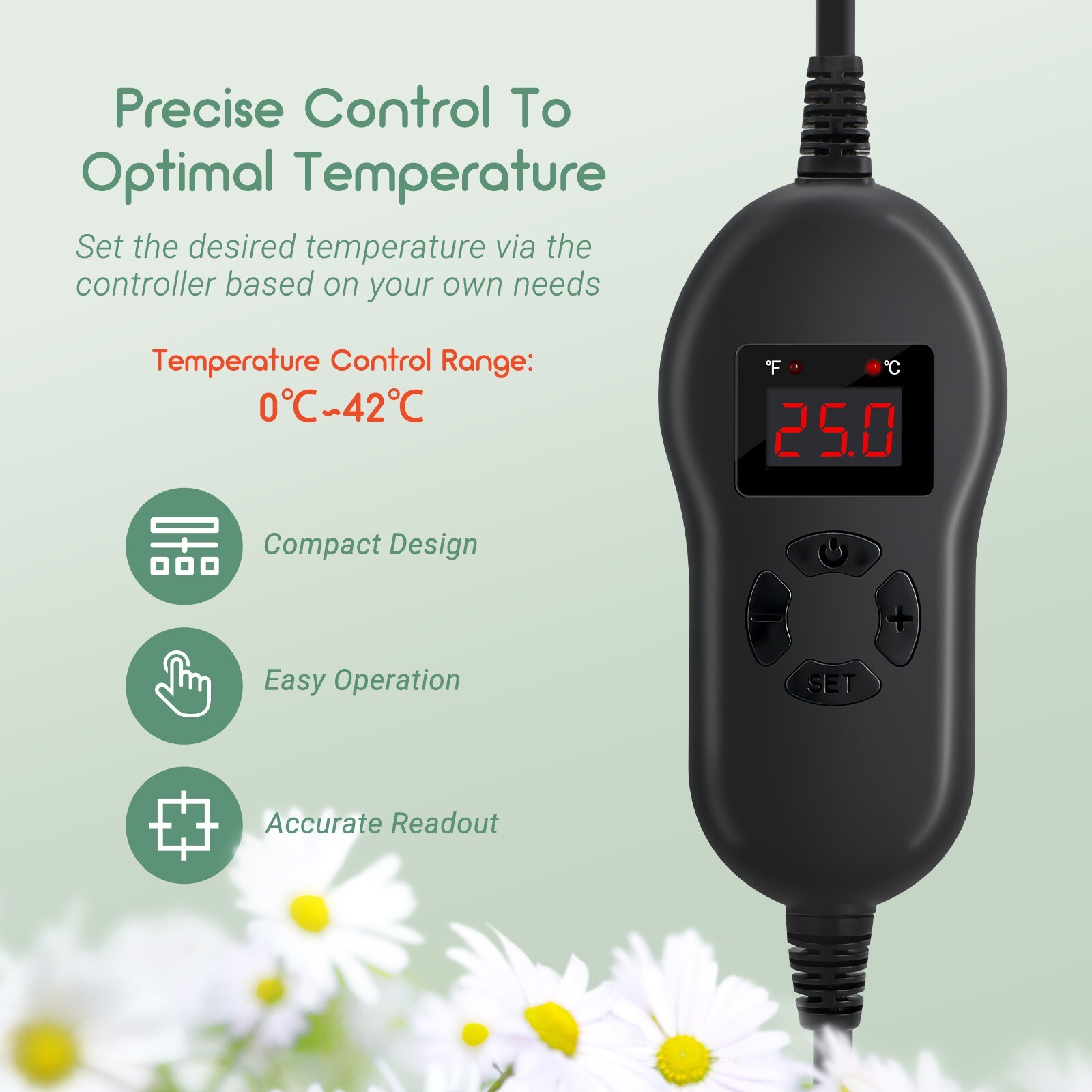 Seedling Mat With Heat Controller Germination MET Certified Plants Heating Pad