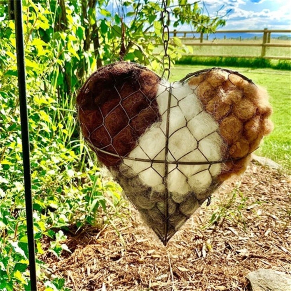 Heart Shape Alpaca Fiber Bird Nesting Heart  Outside Gifts
