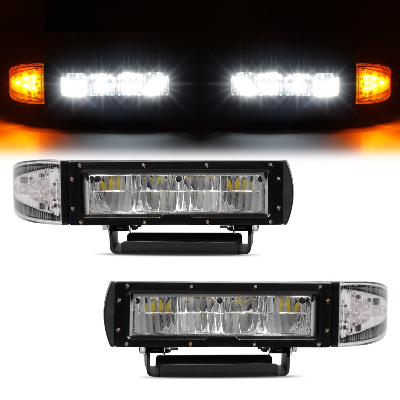 2PCS Headlight Heated LED Plow Lights Universal Replace For 1312100