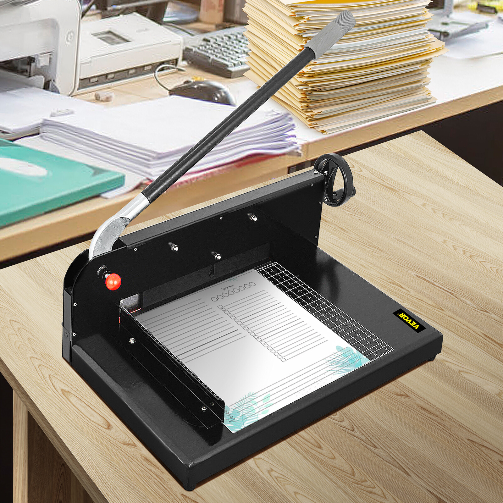 12\" Width Guillotine Paper Cutter Heavy Duty Stack Paper Trimmer HOT UPDATED