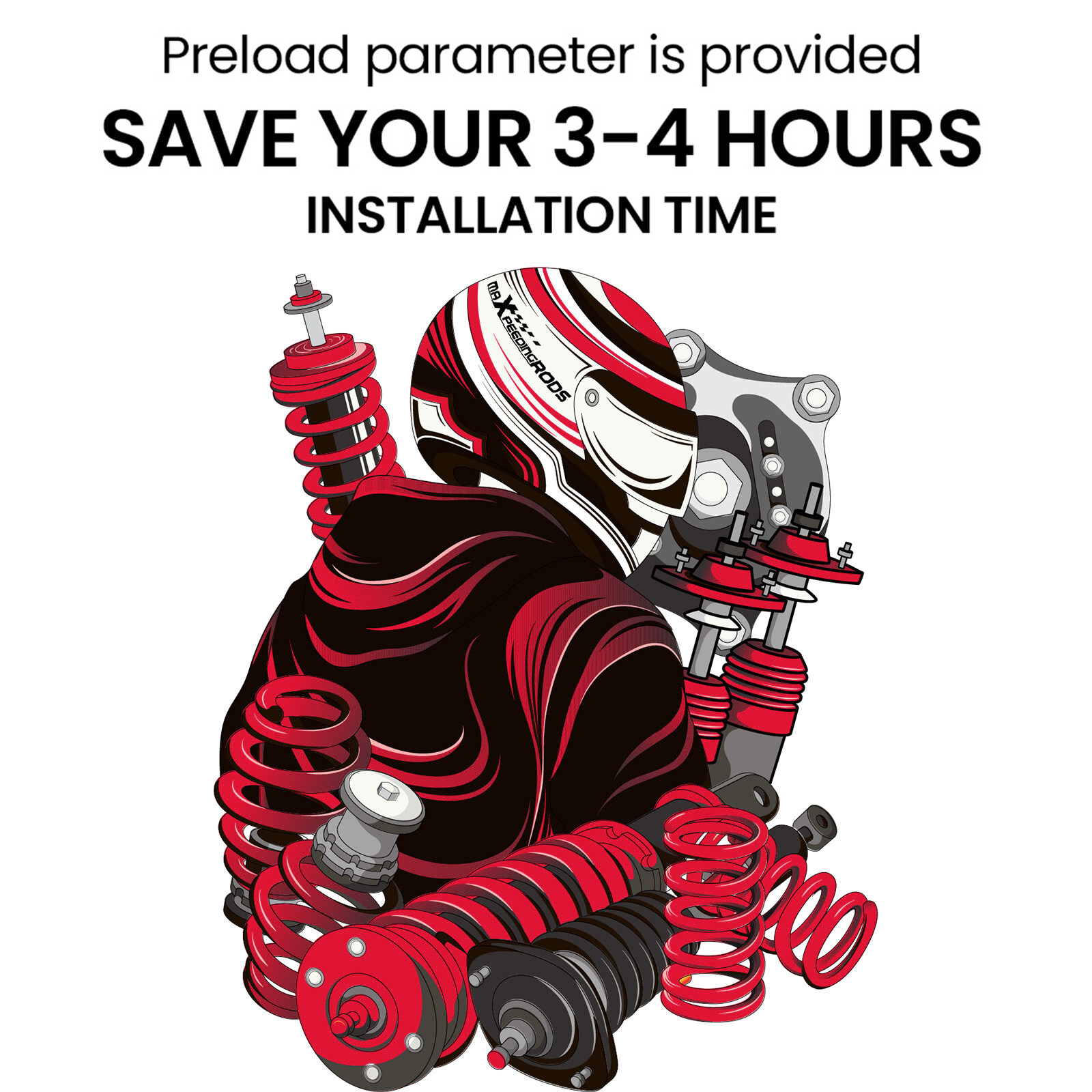 MaXpeedingrods Coilovers Kit for Honda Accord 03-07 Spring Shock Absorber Struts