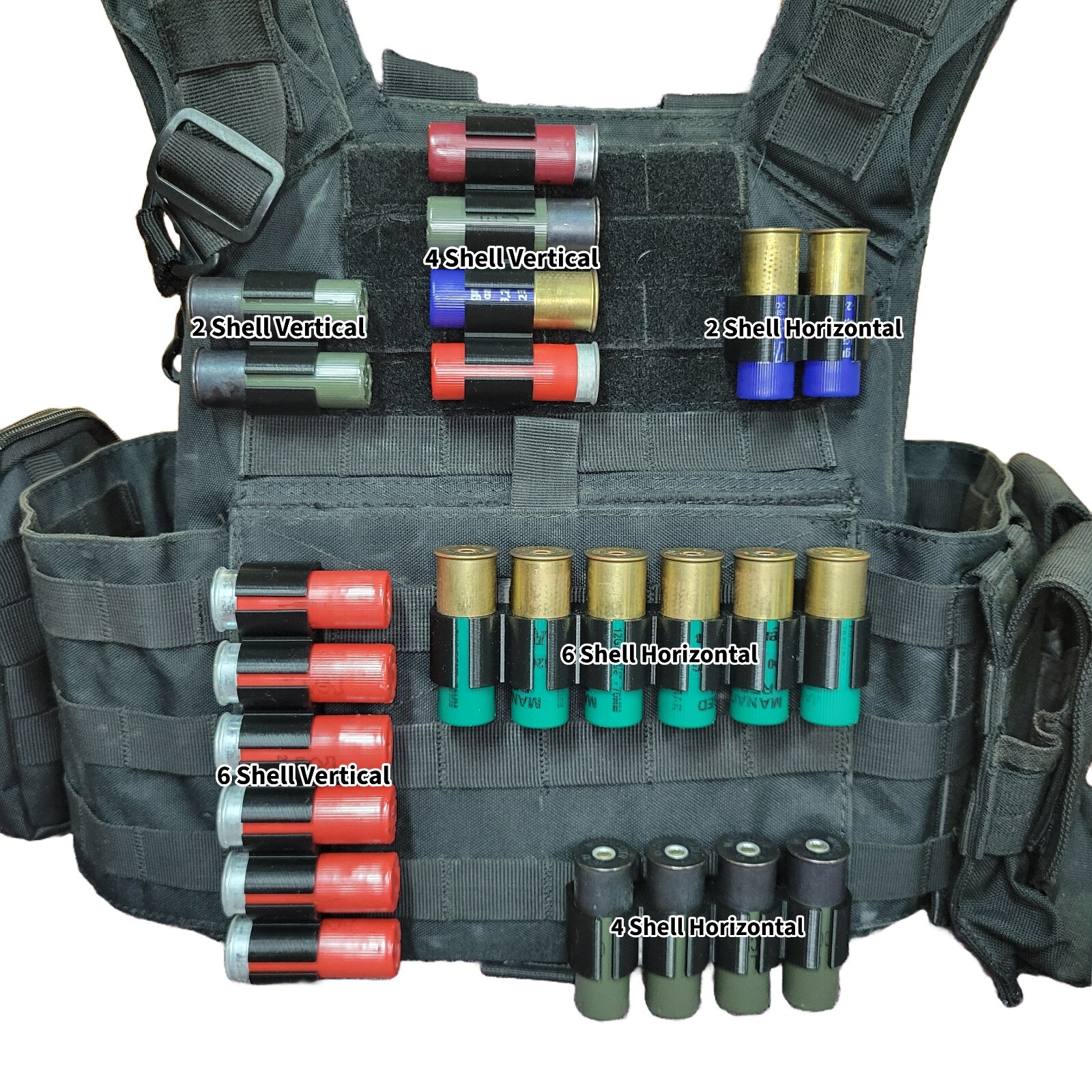Tactical 12 Gauge Shotgun Shell Holder for Molle Vest / Plate Carrier / Belt
