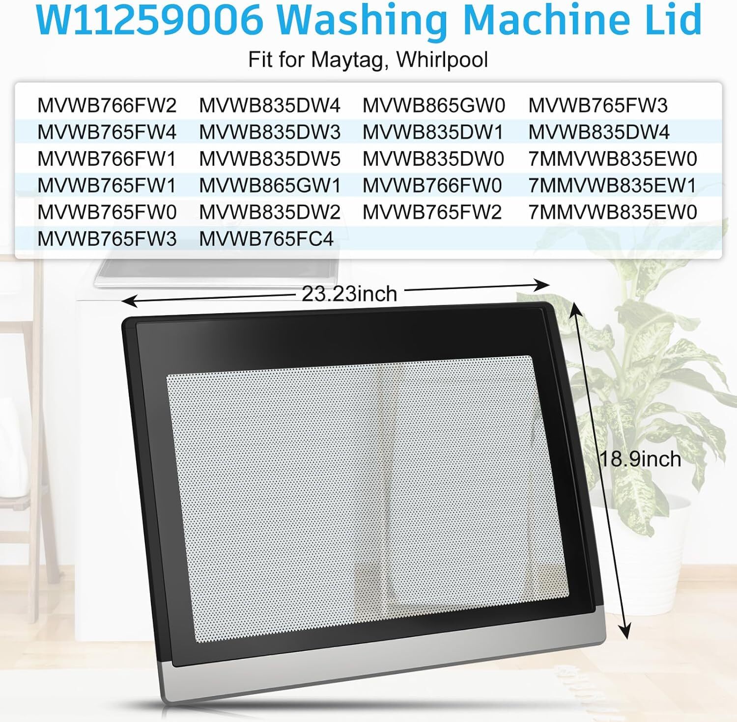 UPGRADED W11259006 Washer Lid Assembly Fit Whirlpool Maytag Washer