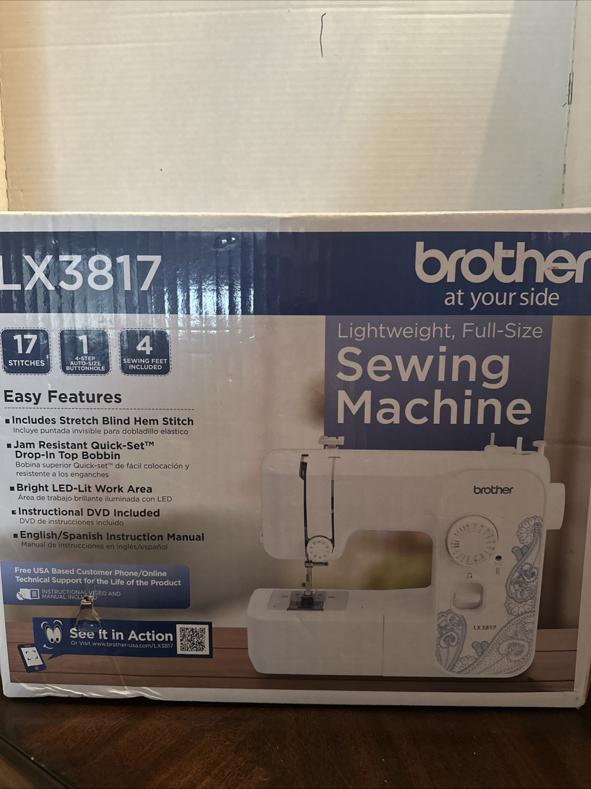 Brother LX3817 Lightweight 17-Stitch Full-Size Sewing Machine-Unopened ~ NIB