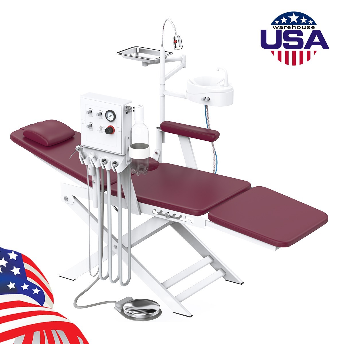 Portable Dental Delivery Unit with Air Compressor Suction / Chair+Turbine Unit