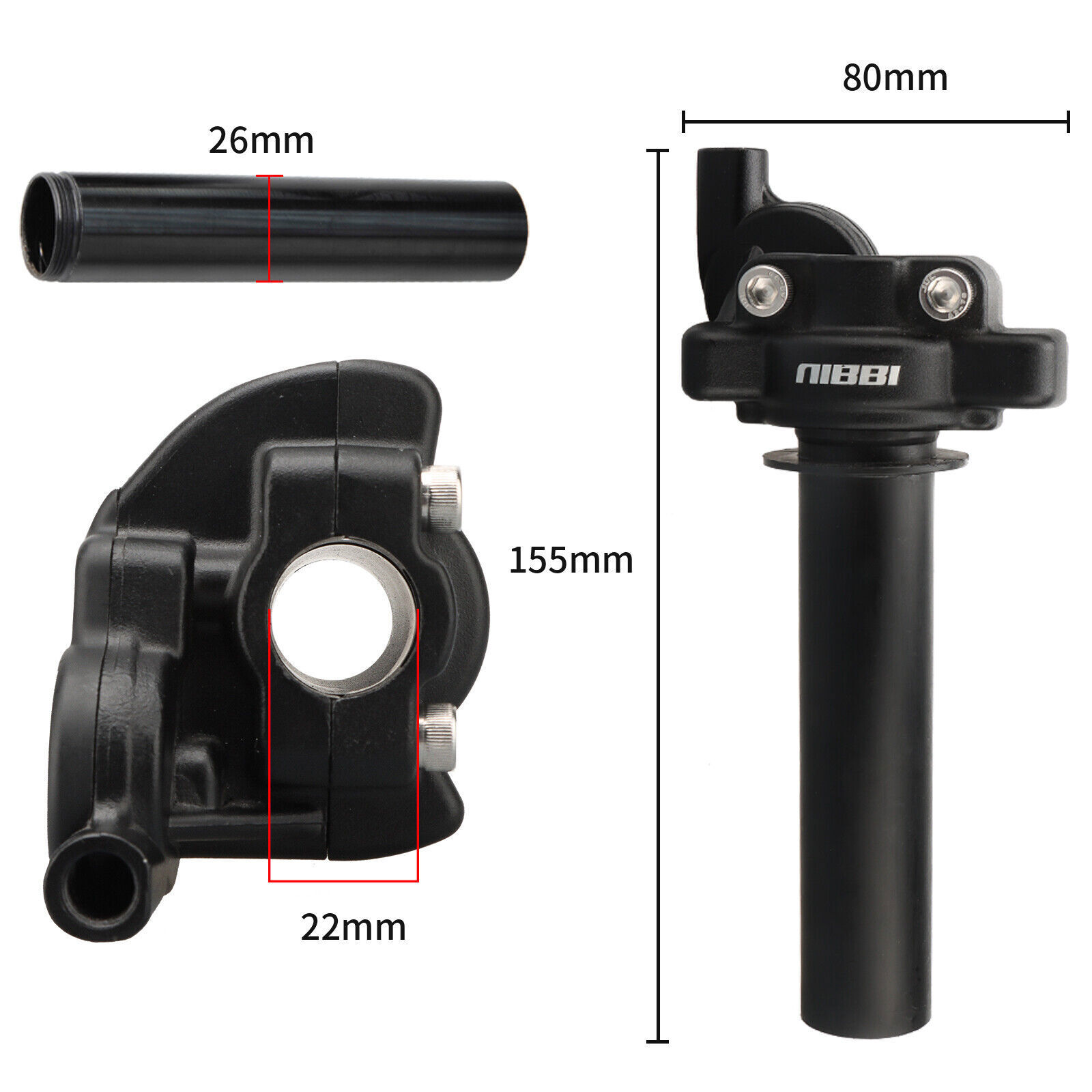 NIBBI 7/8" 22mm Dirt Pit Bike Twist Throttle Accelerator Handlebar Grip Cable