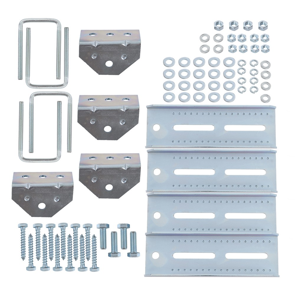 4Pcs 8" Galvanized Swivel Top Bunk Bracket Kit with Hardware Boat Trailer 2x3