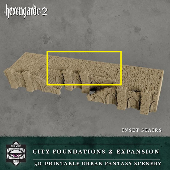 Hexengarde City Foundations Inset Stairs & Ramps Terrain