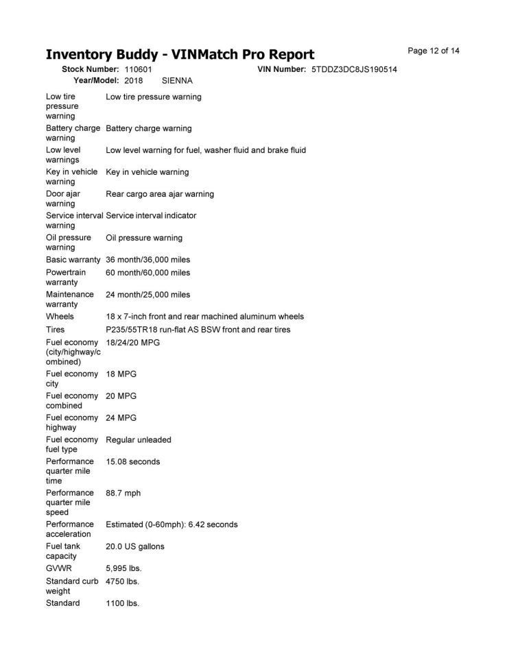 Seat Belt Front Bucket Pre-crash System Driver Fits 18-20 SIENNA 10324687