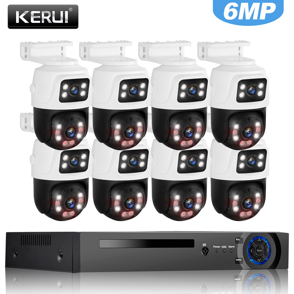 6MP POE Security Camera System 8PCS PTZ Outdoor Home Security Cameras 8CH NVR