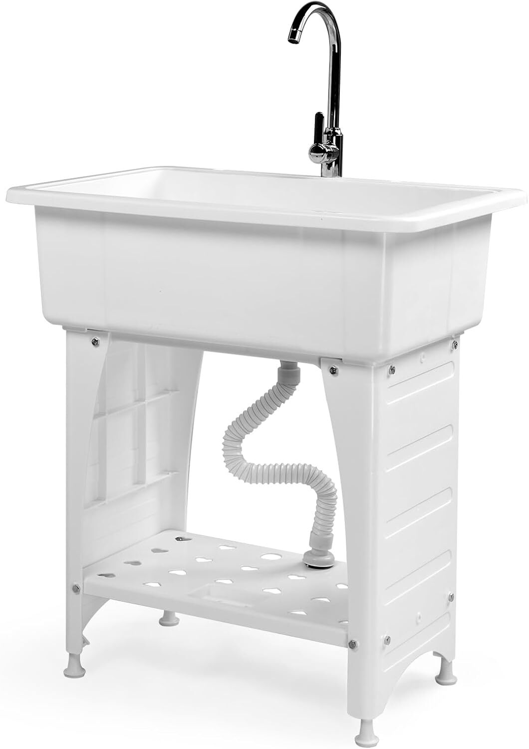 Upgrade Height Utility Sink Laundry Tub Freestanding Utility Sink with Faucet