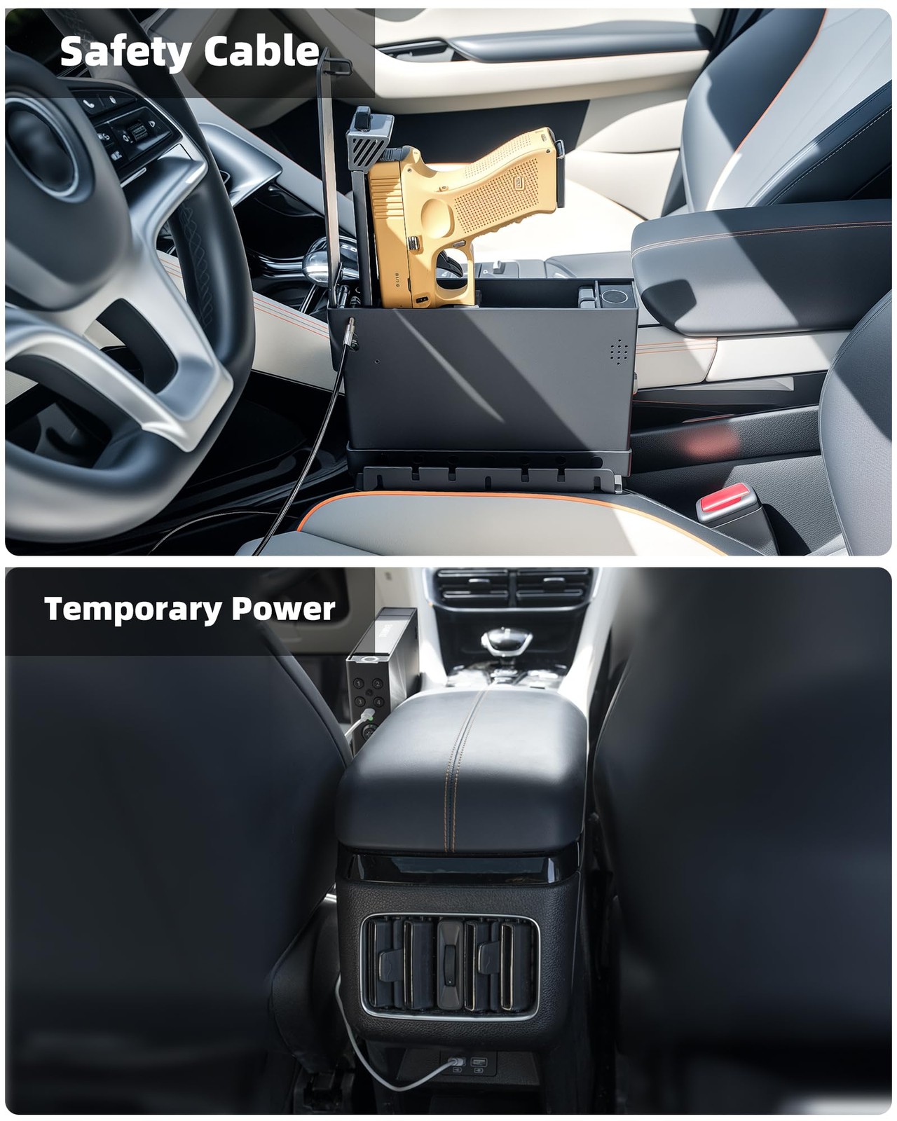 EAMIRUO Car Gun Safe - Quick Access Vehicle Handgun Safe with Fingerprint & K...