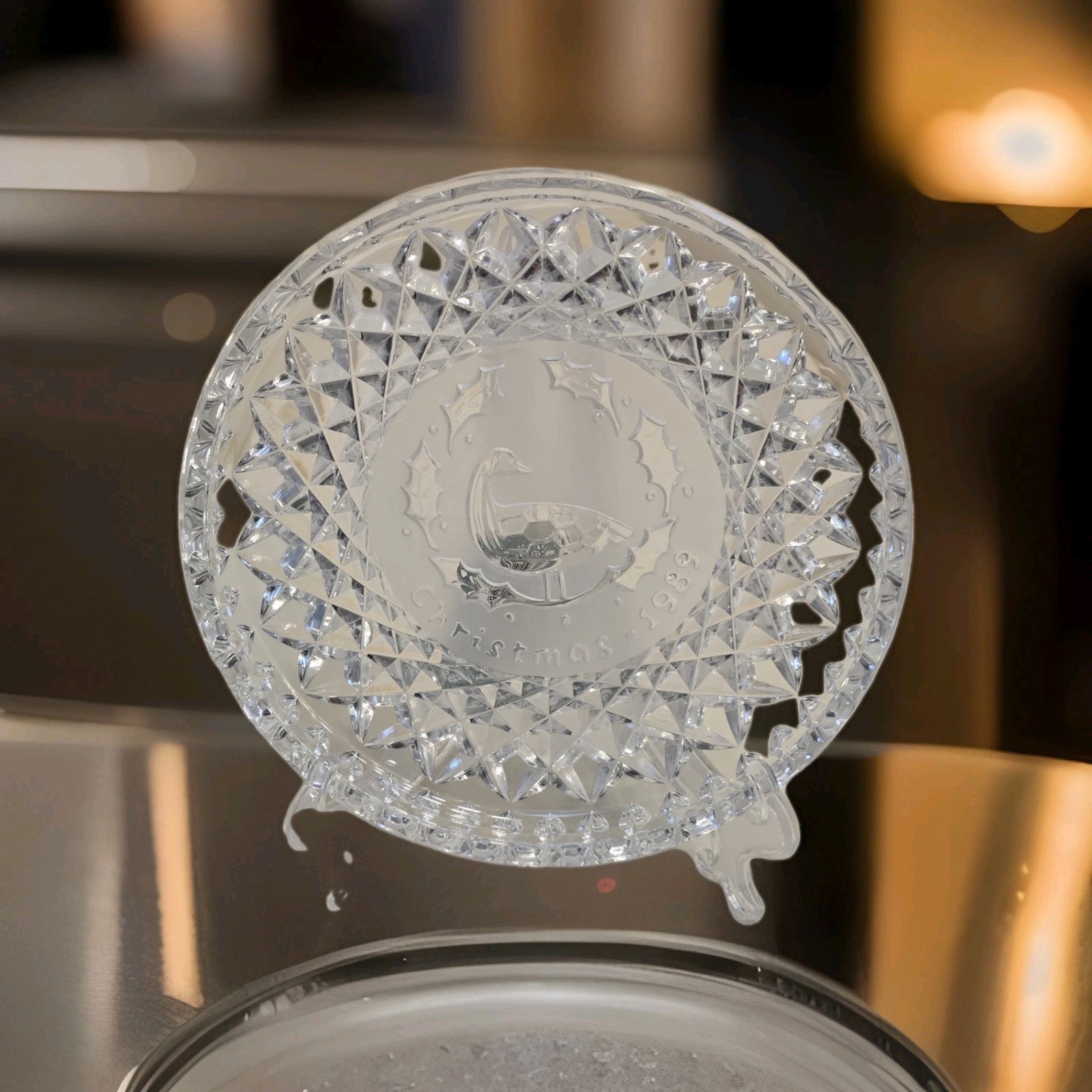 VTG Waterford Cut Crystal 12 Days Of Christmas 8" Diameter Christmas 1989 & 1992