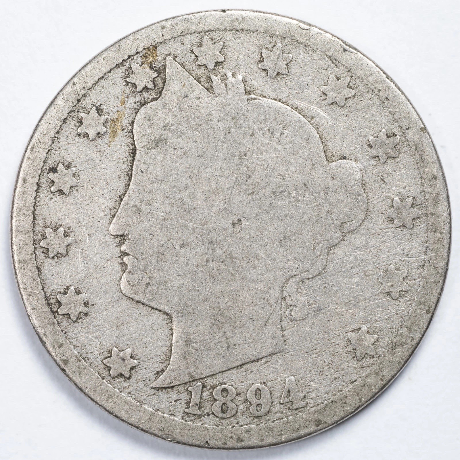 1894 Liberty V Nickel AG / CULL / LOW GRADE FULL READABLE DATE HOLE FILLER