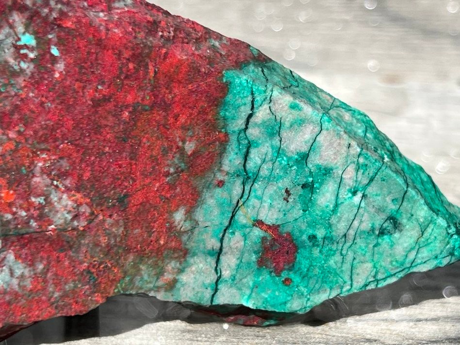 Sonora Sunrise Sunset Chrysocolla Cuprite 5.25"x2.25" Lapidary Rough Slab S1