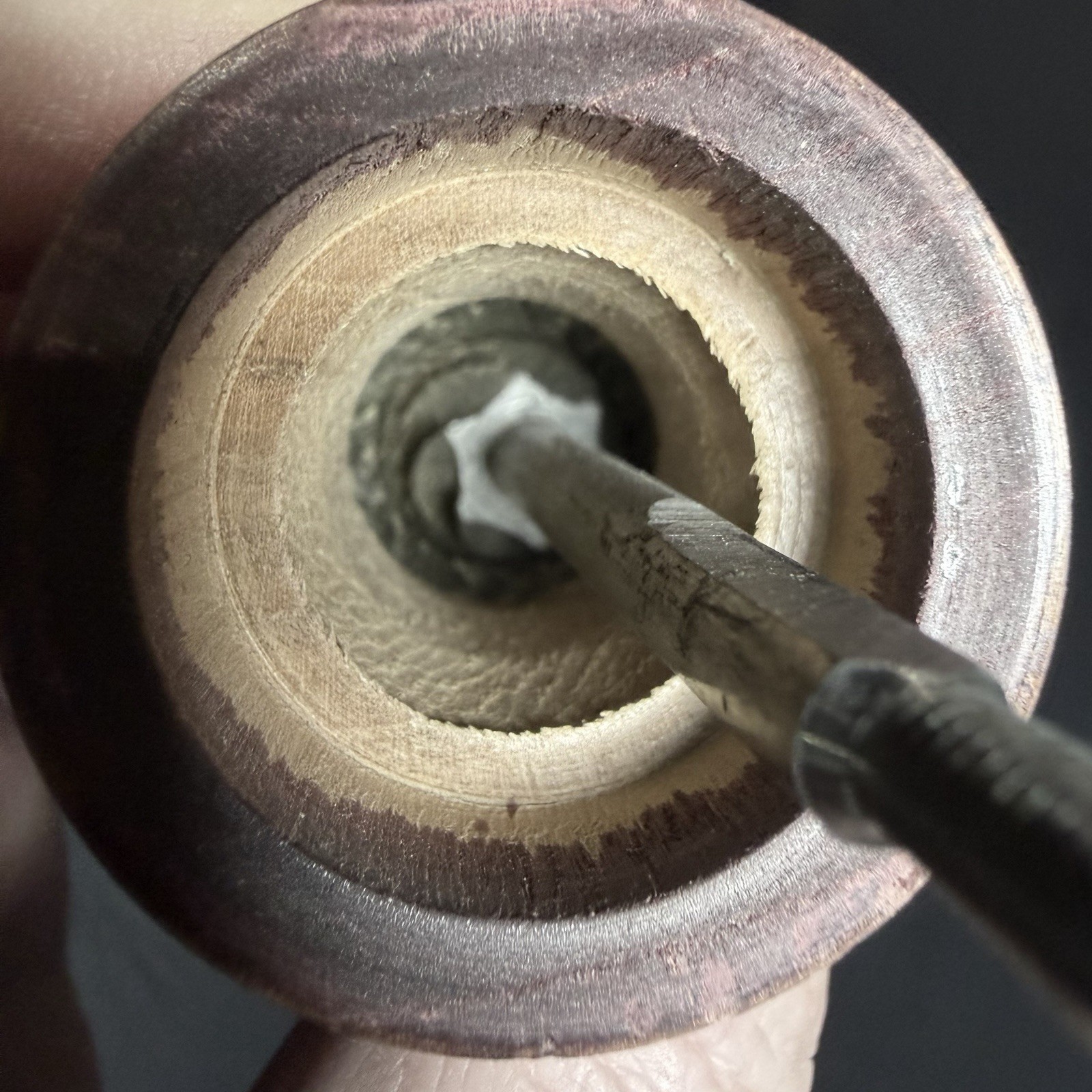 Garantito Tre Spade Pewter Wood Pepper Grinder Vintage Made In Italy MCM Mill