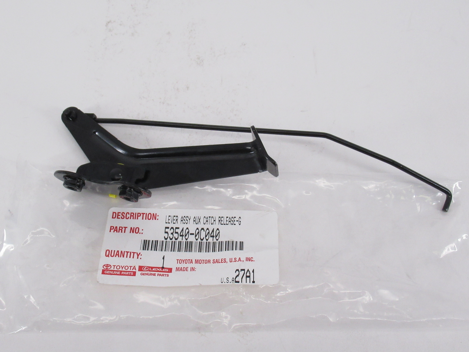 Genuine OEM Toyota 53540-0C040 Hood Auxiliary Catch Release Lever 2010-13 Tundra