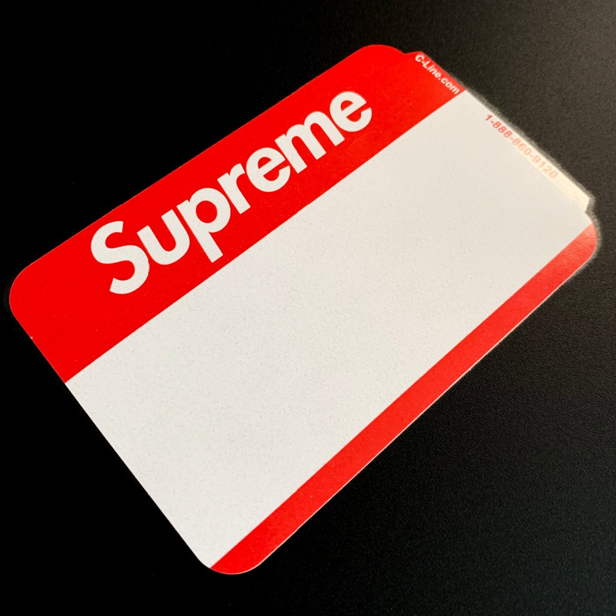 AUTHENTIC SUPREME (1) RED 3M name tag FW20 sticker decal