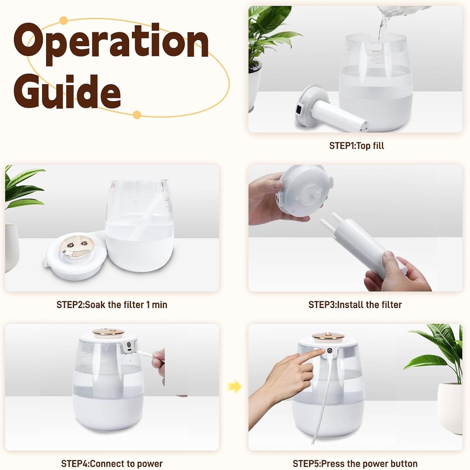 1.5L bedroom humidifier dual-nozzle digital display humidifier LED light adjusta