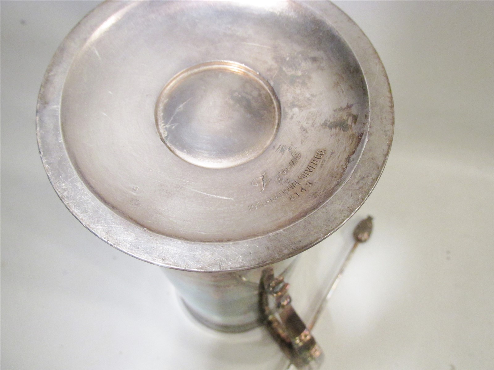 Vtg Art Deco International Silver Plate Tropical Martini Cocktail Mixer Pitcher