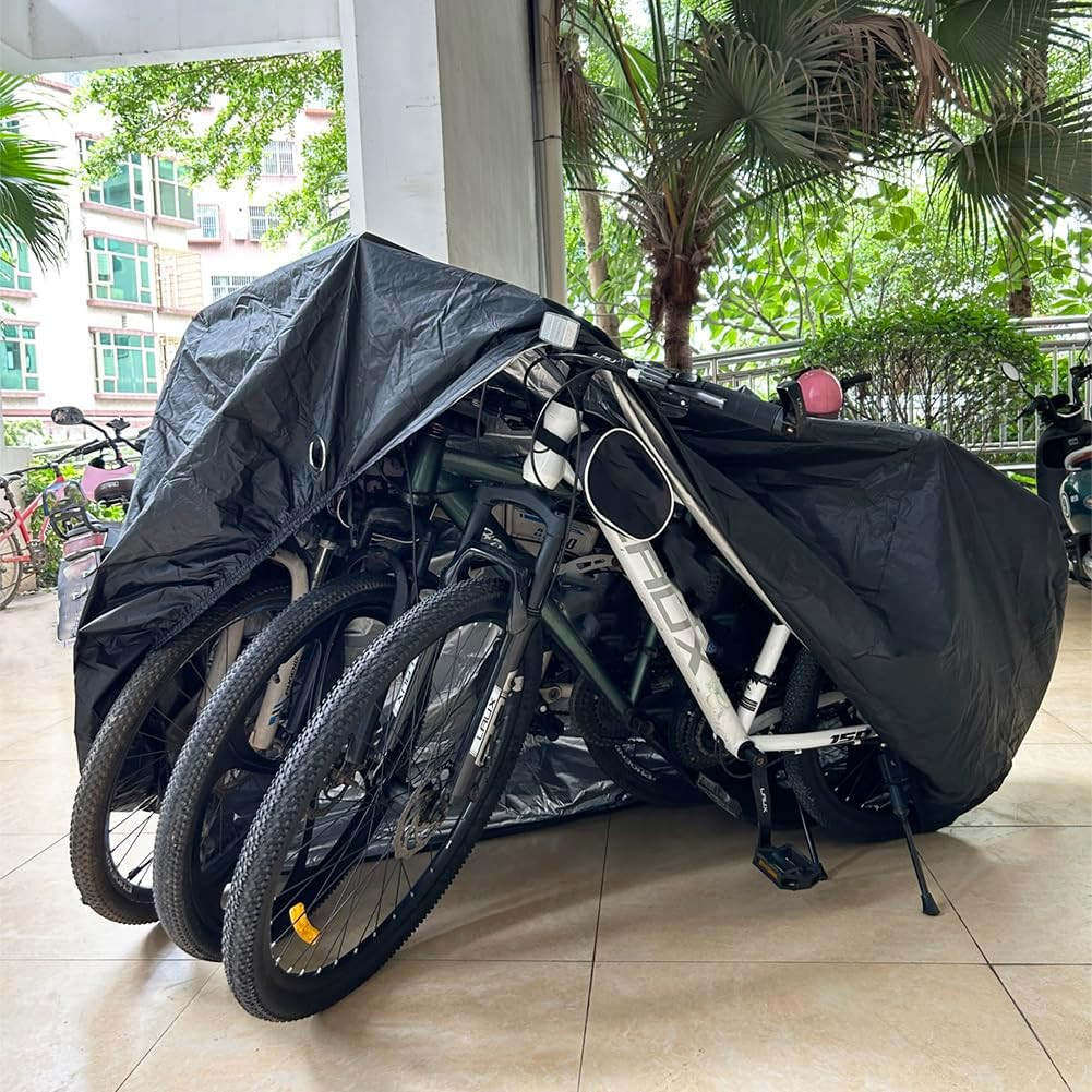 Bike Covers for 2 or 3 Bikes, [2024 Upgraded] 2XL Large Outdoor Waterproof Bicyc