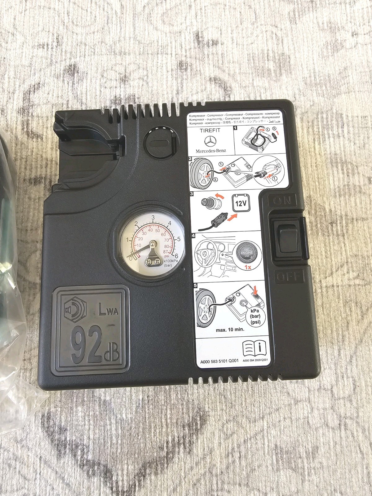 Mercedes-Benz Tire Repair Kit Air Compressor With Sealant OEM Free Shipping