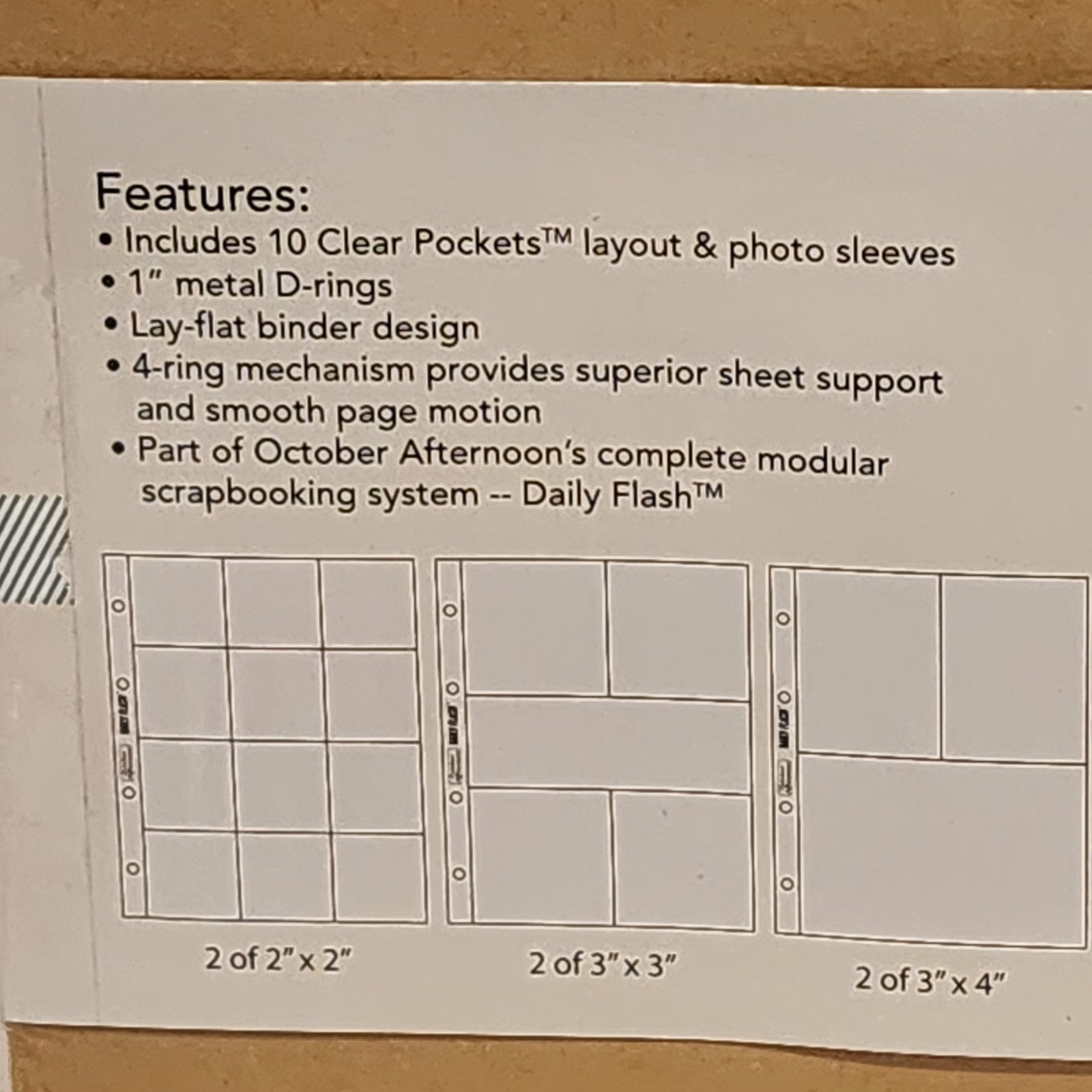 October Afternoon Daily Flash 6x8 D-ring Scrapbook Album Binder -Poppy