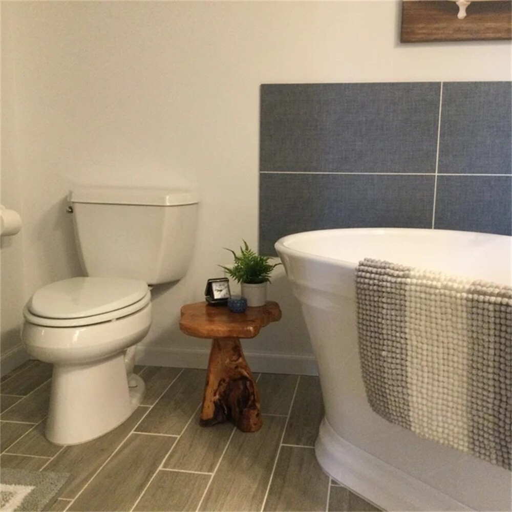 Rustic Cedar Roots Flower Stand Stool, Tree Stump Stool Side Table 19.5" H