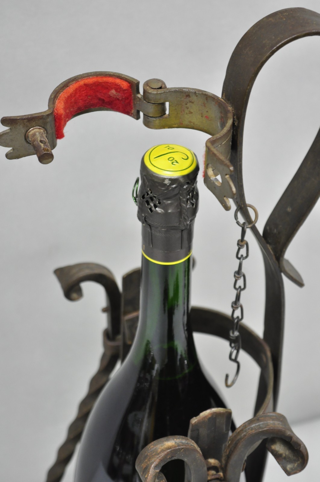 Antique German Arts & Crafts Wrought Iron Asbach Uralt 3 L Brandy Pourer Server