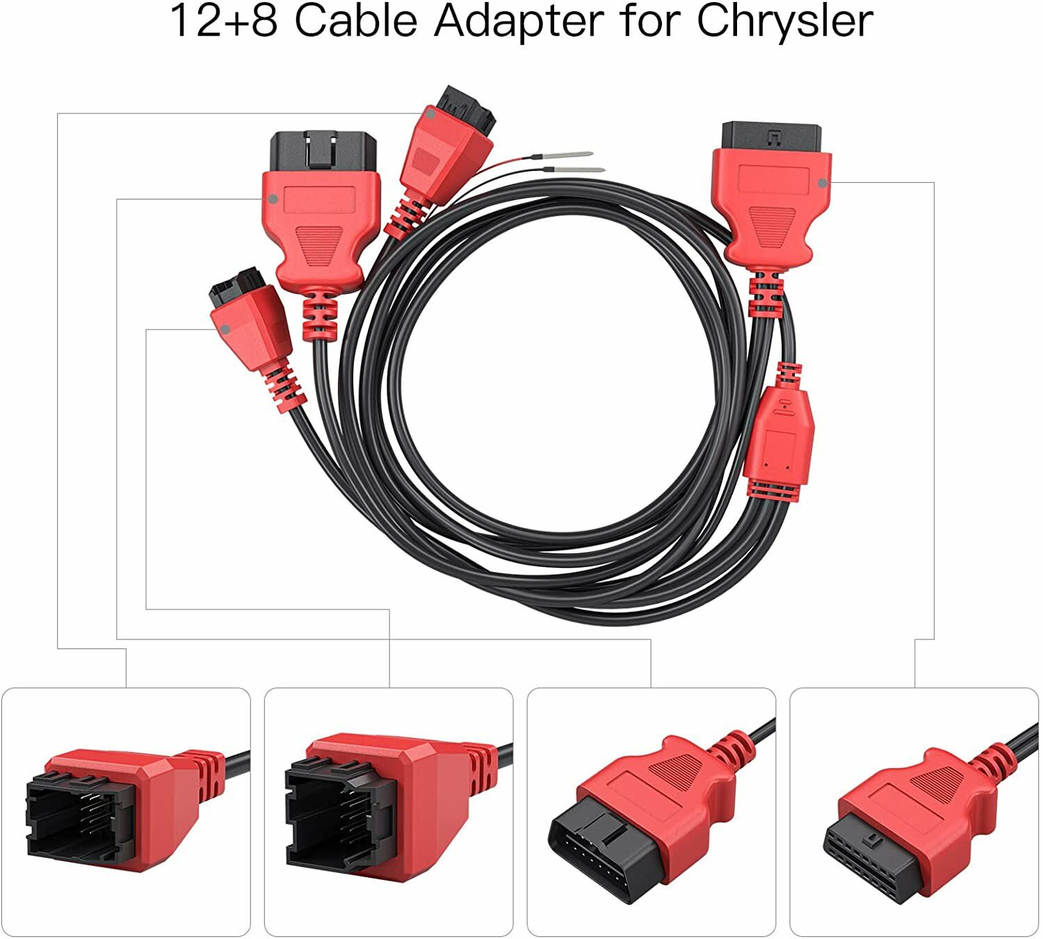 XTOOL 12+8 Pin OBD2 Connector Cable Adapter Fit For Chry-sler For PAD3 D7 D8 D9